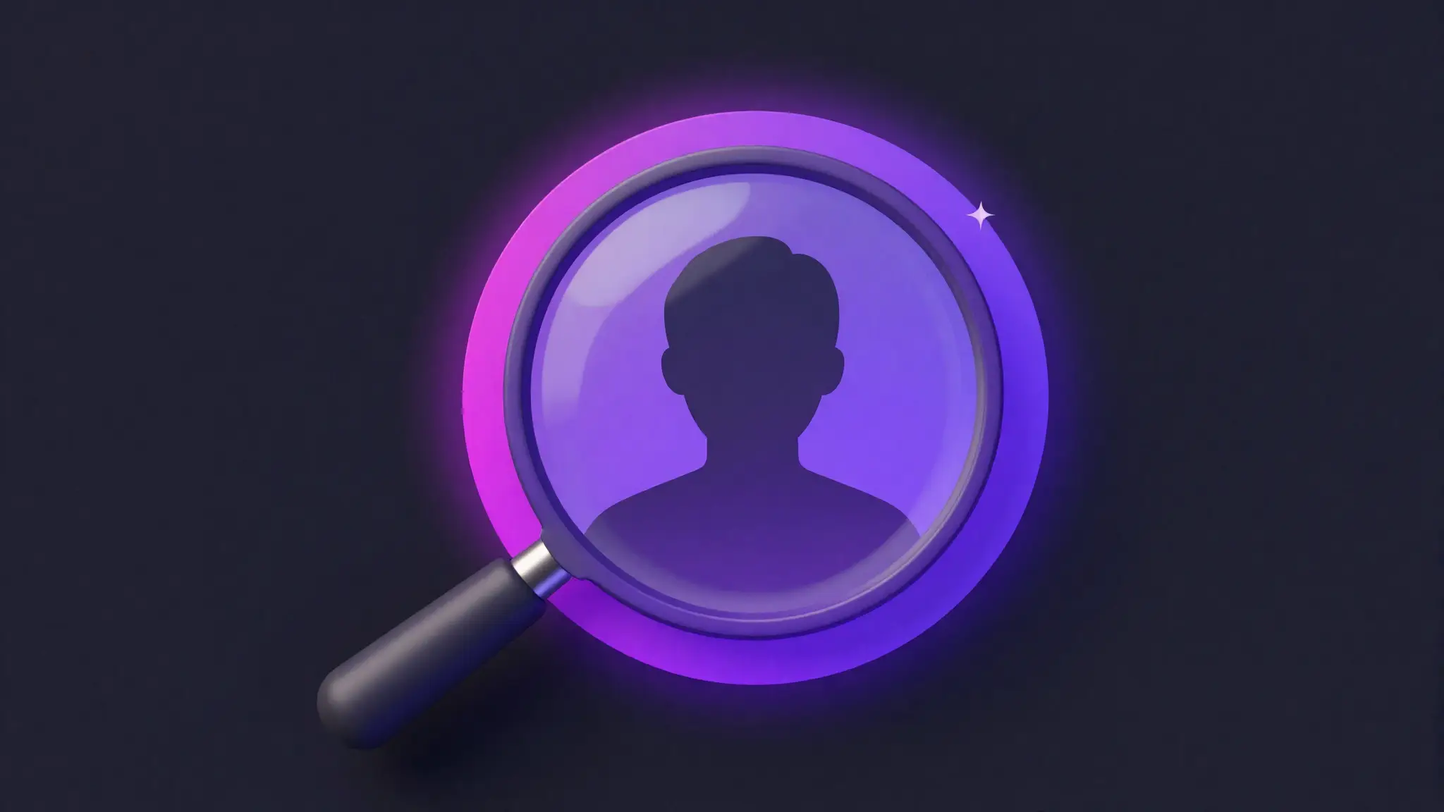 Ilustración de una foto de perfil circular ampliándose en alta definición