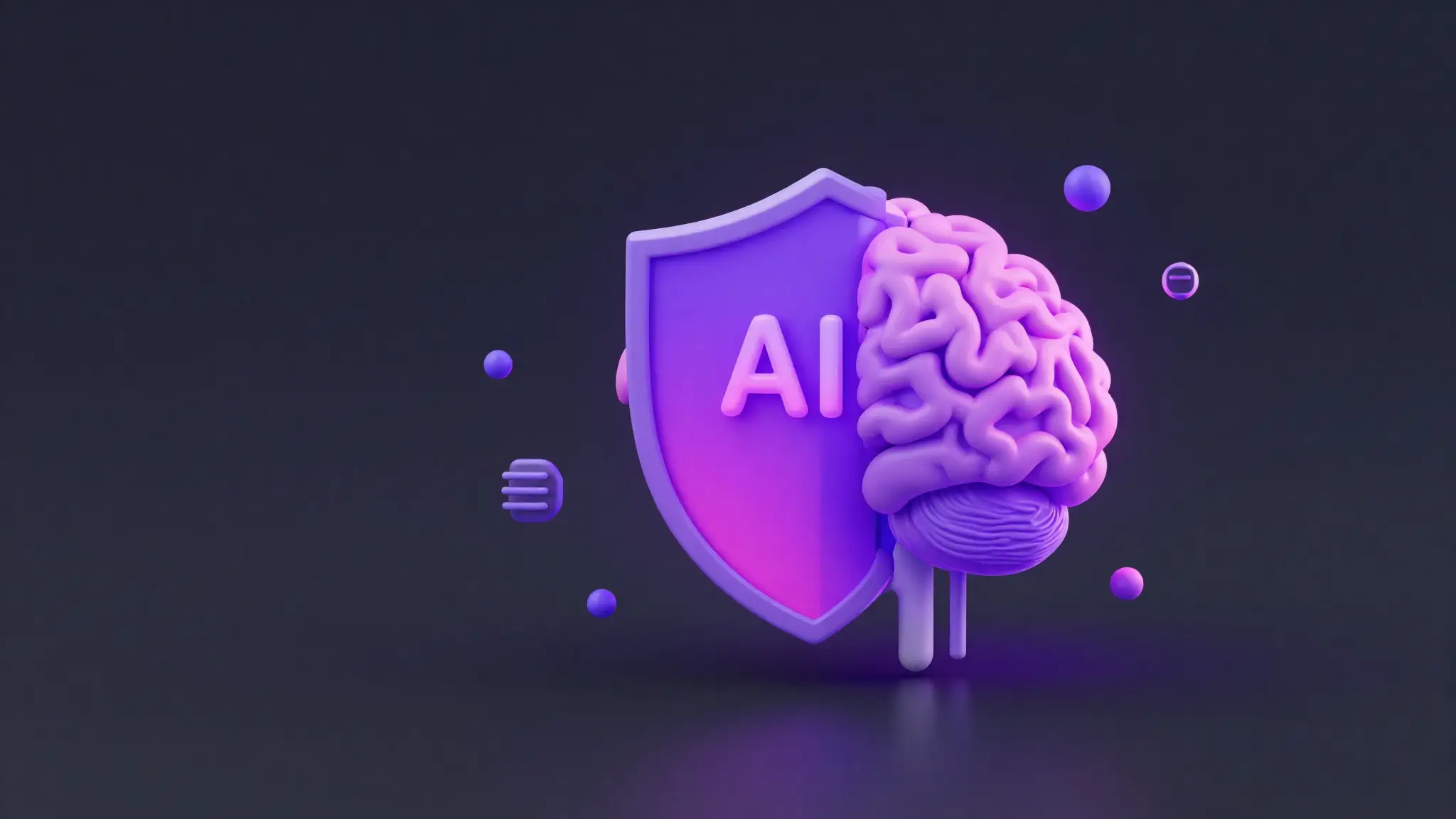 Chip de IA conectado a un escudo de privacidad con partículas de datos