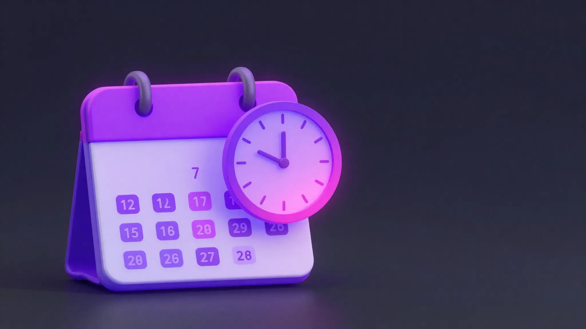 Ilustración de un calendario con reloj de 24 horas