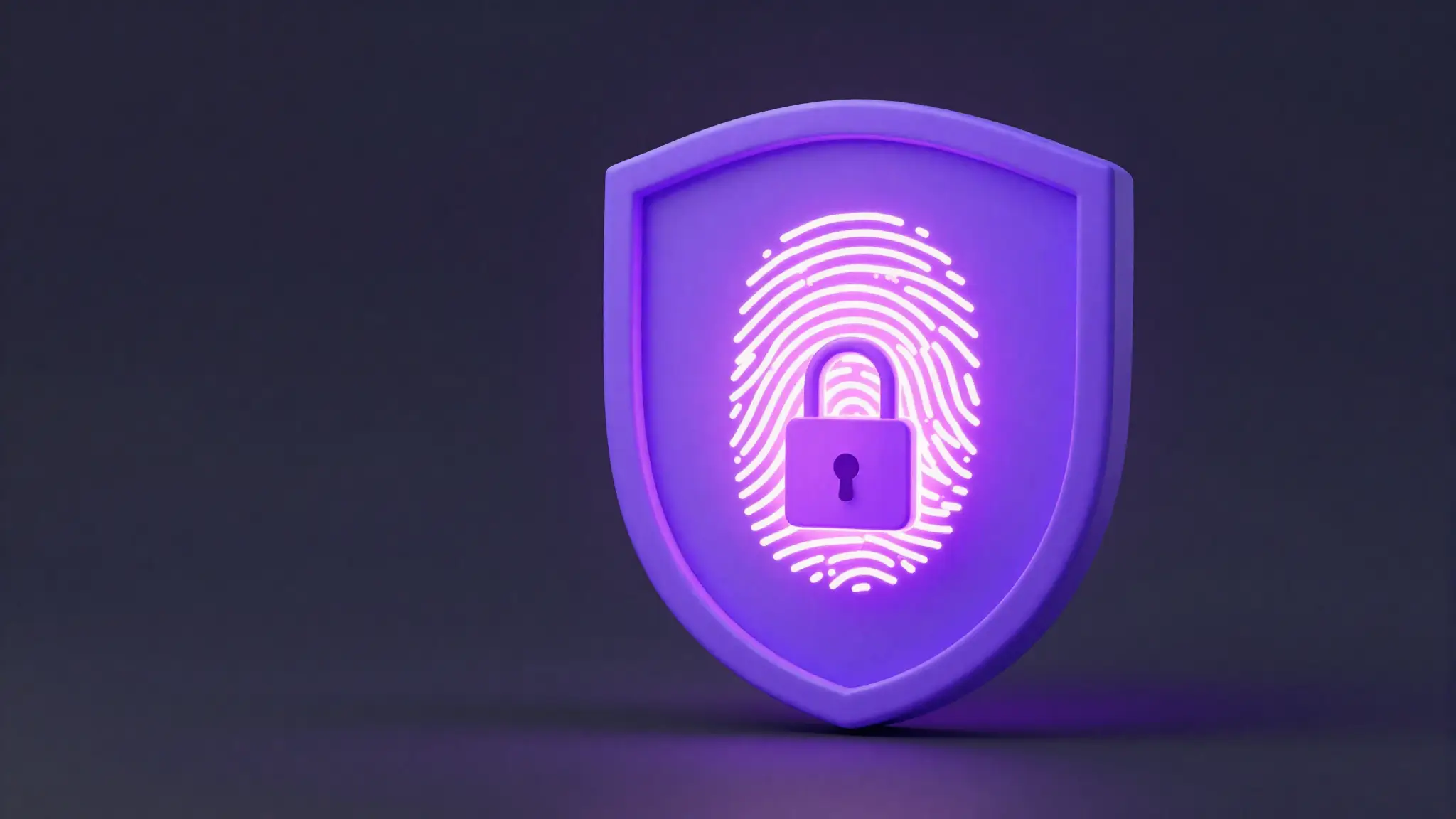 Ilustración de seguridad con huella y escudo